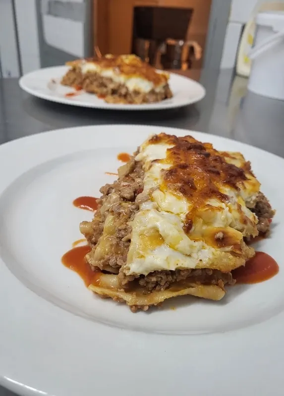 Lasaña de carne y setas