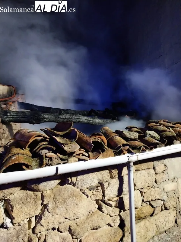 El fuego afectó por completo al local, que estaba lleno de leña