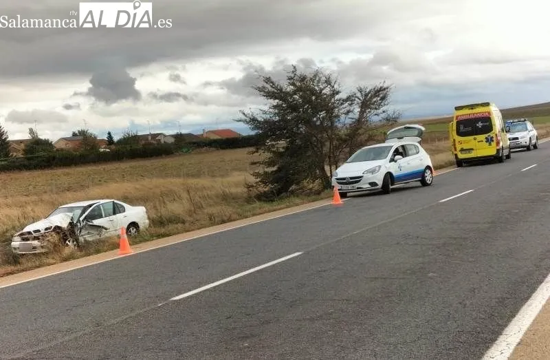 Accidente de tráfico en el kilómetro 14 de la CL-510, en el término municipal de Terradillos