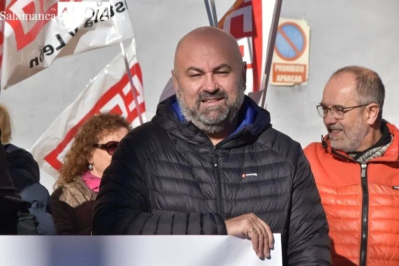 Protesta de CCOO ante la sede de Prosegur en Salamanca. Foto de Vanesa Martins