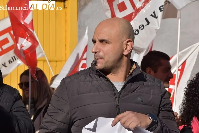 Protesta de CCOO ante la sede de Prosegur en Salamanca. Foto de Vanesa Martins