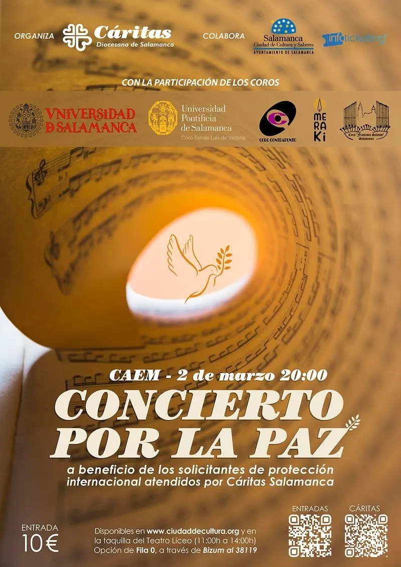 Concierto por la paz organizado por Cáritas Diocesana de Salamanca
