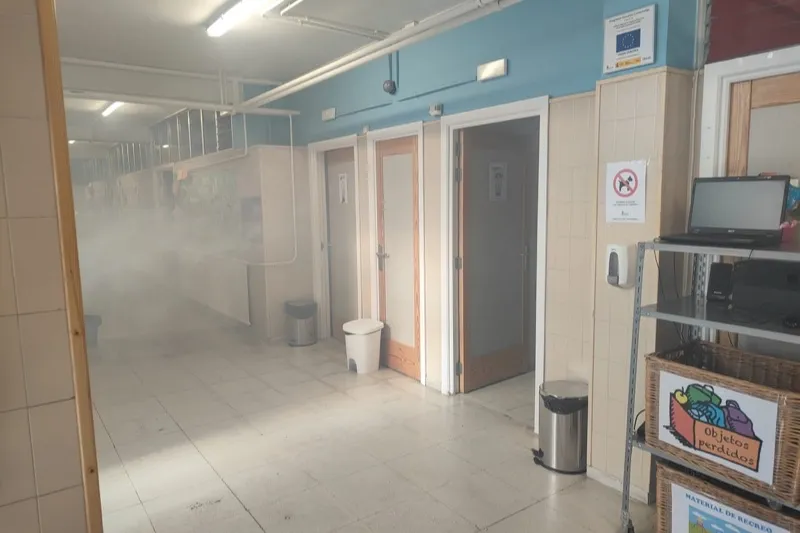 El CEIP Severiano Montero vivía este lunes un simulacro de incendio