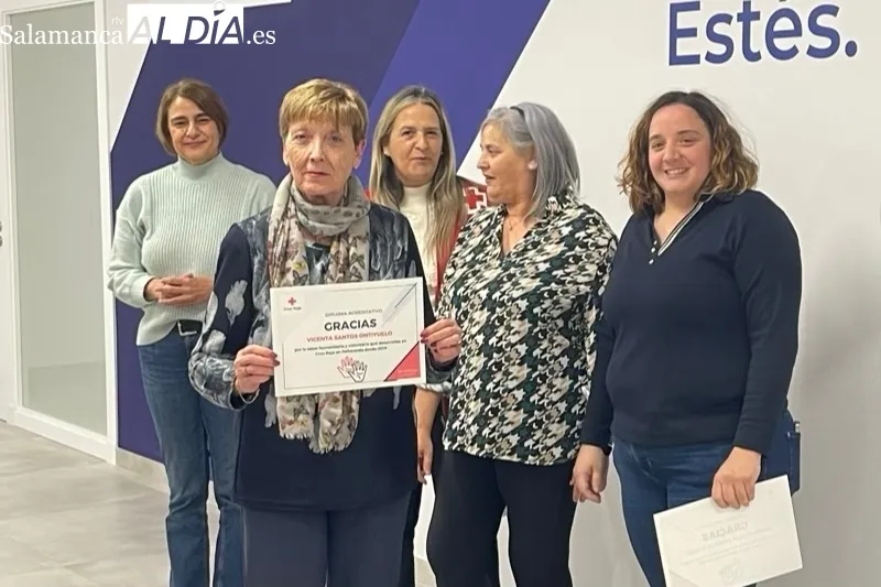 La Asamblea de Cruz Roja en Peñaranda ha reconocido este viernes la labor de los voluntarios 