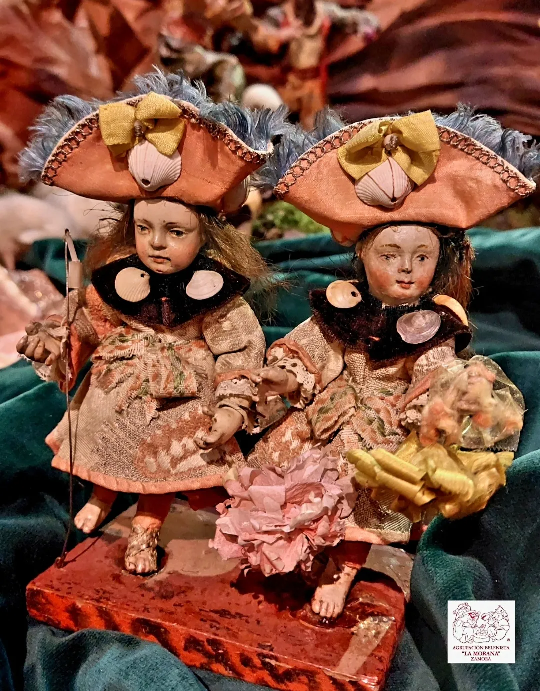 Imágenes del belén barroco de las Franciscas Descalzas en su monasterio de El Rollo.