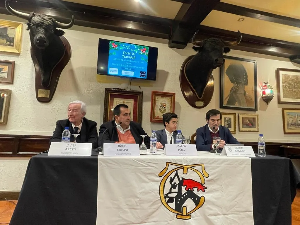 Marco Pérez en el Club Taurino de Bilbao