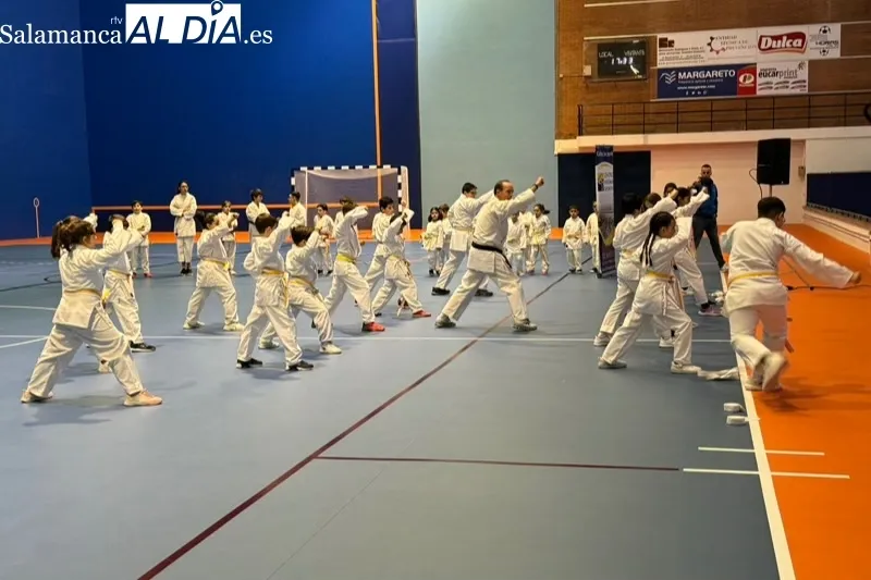 El I Encuentro de antiguos alumnos y la exhibición navideña de kárate tenía lugar en el pabellón
