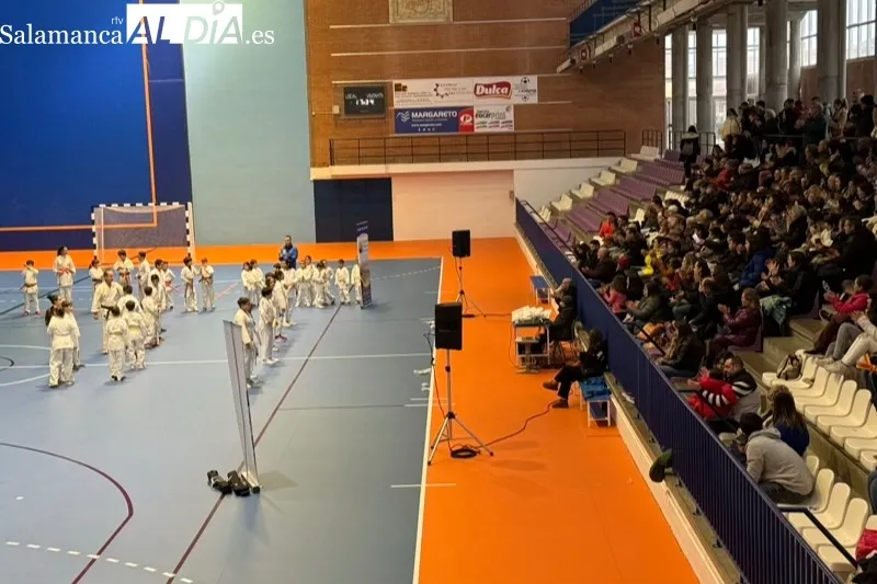 El I Encuentro de antiguos alumnos y la exhibición navideña de kárate tenía lugar en el pabellón
