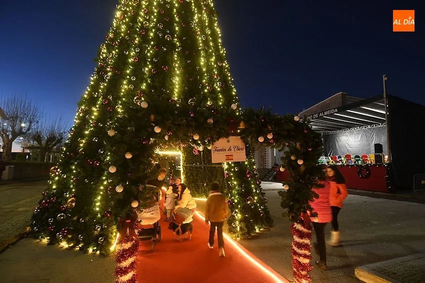 Foto 4 - Un gran pino iluminado une Espa&ntilde;a y Portugal en el I Mercado navide&ntilde;o