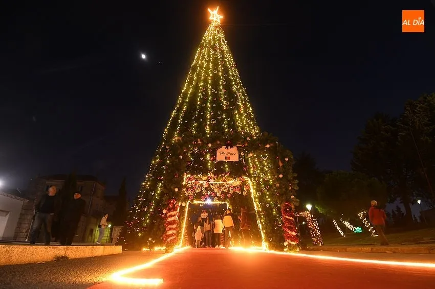 Foto 10 - Un gran pino iluminado une Espa&ntilde;a y Portugal en el I Mercado navide&ntilde;o