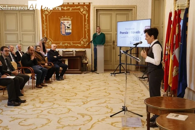 Entrega de los Premios Ciudad de Salamanca de Novela y Poesía de la edición 2023 en el Ayuntamiento. Foto de David Sañudo