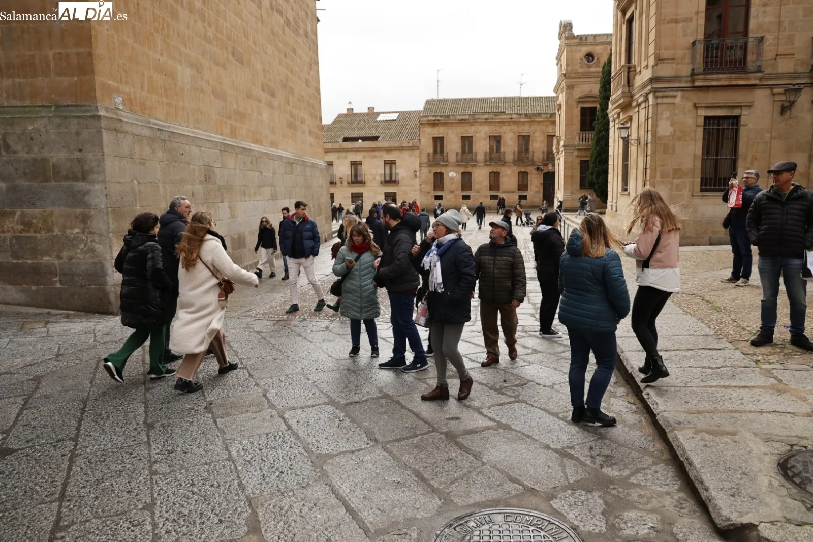 Grupos de turistas en visitas guiadas por Salamanca. Fotos: David Sañudo