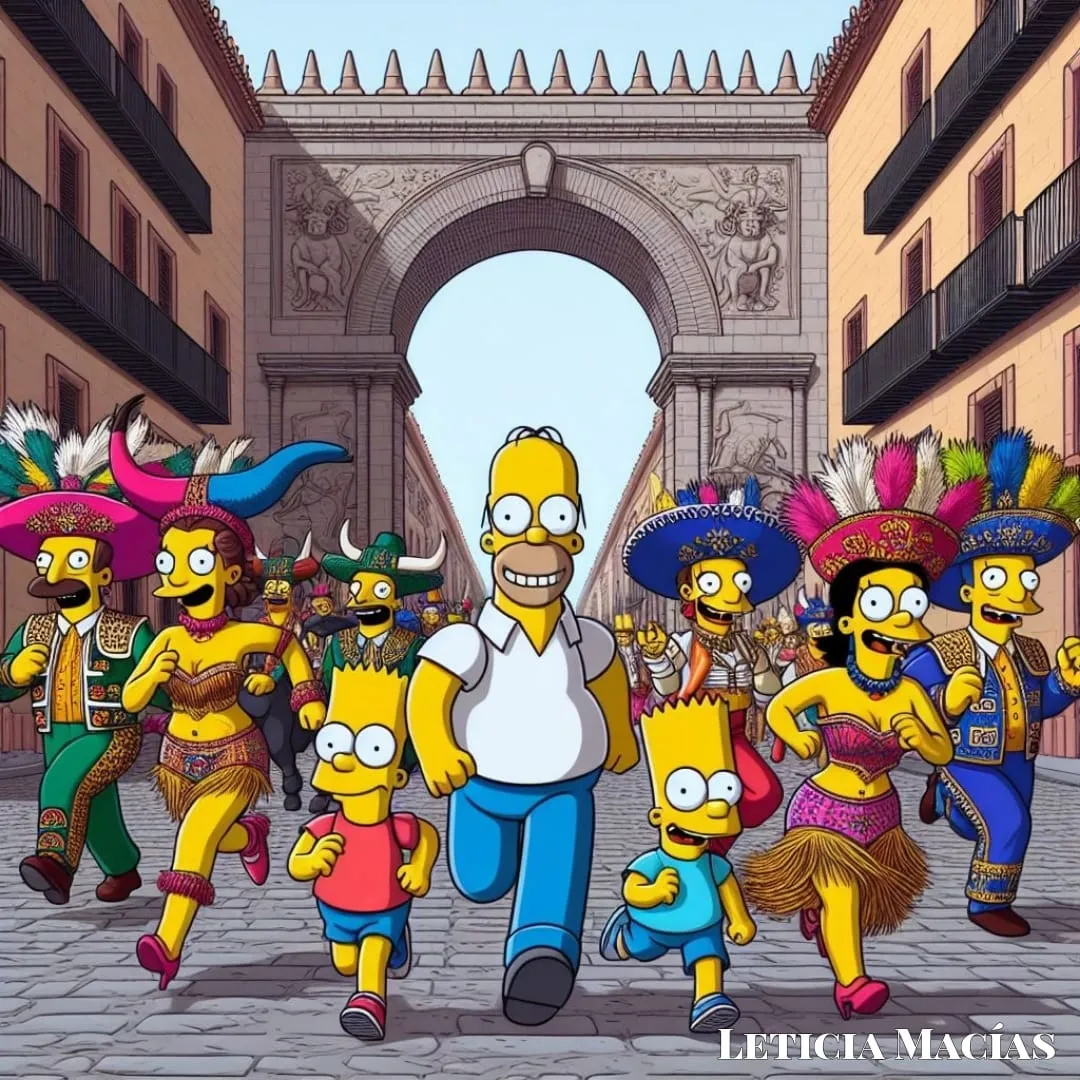 Los Simpson ‘visitan’ Salamanca y disfrutan del Carnaval del Toro de Ciudad Rodrigo 