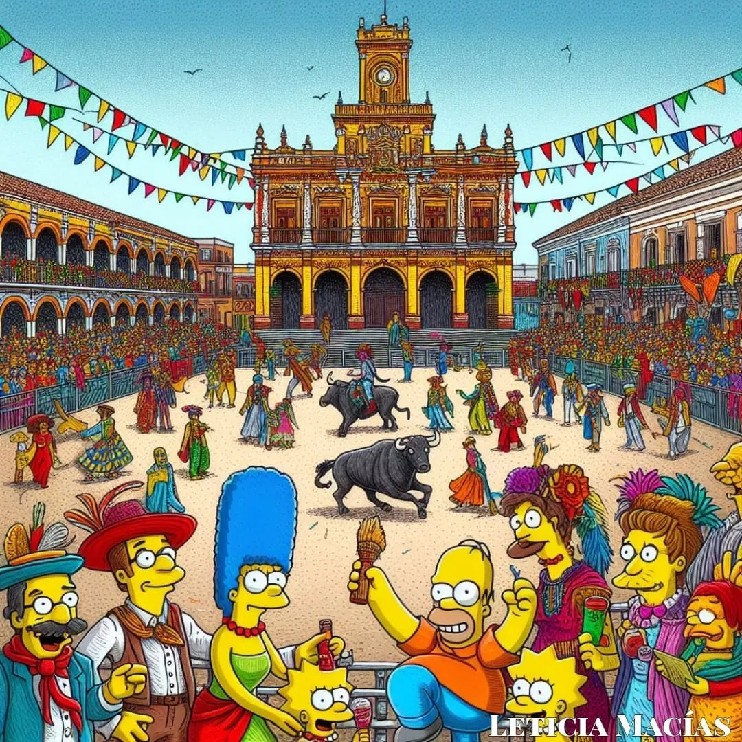 Los Simpson ‘visitan’ Salamanca y disfrutan del Carnaval del Toro de Ciudad Rodrigo 