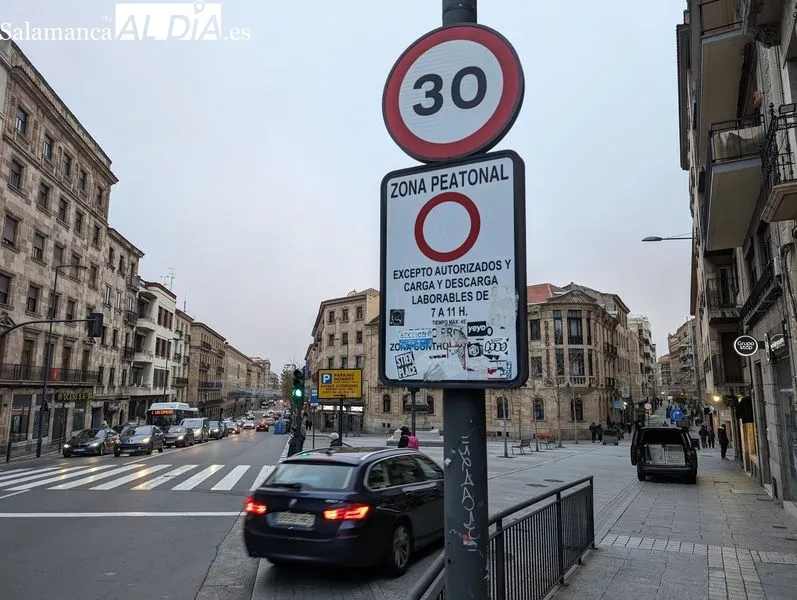 Gran Vía, una de las principales calles del centro de Salamanca 