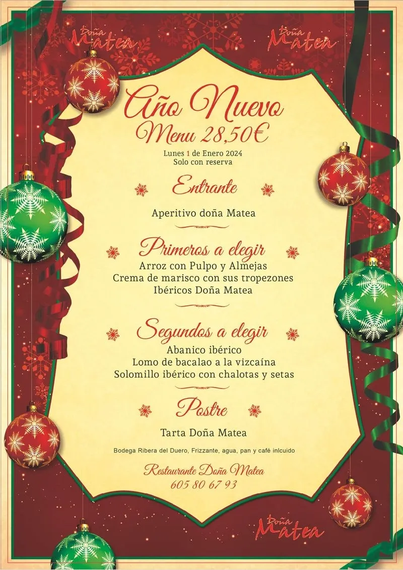 Foto 4 - El Restaurante Do&ntilde;a Matea oferta tres men&uacute;s navide&ntilde;os a un precio de 28,50 euros