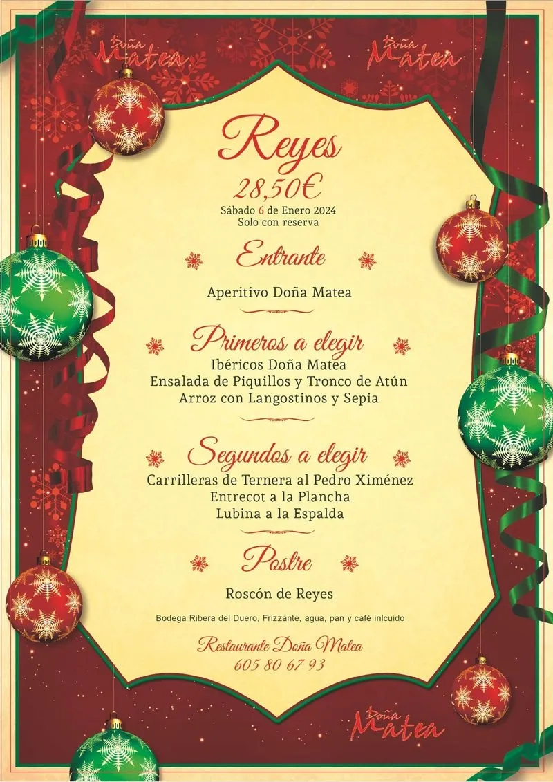 Foto 3 - El Restaurante Do&ntilde;a Matea oferta tres men&uacute;s navide&ntilde;os a un precio de 28,50 euros