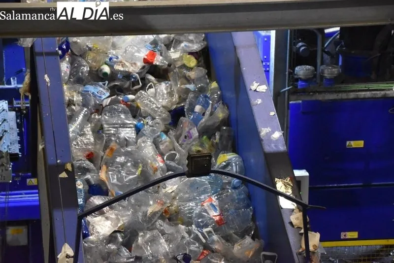 Planta de selección de envases de Salamanca, gestionada por Ecoembes y que recibe cada mes 250 toneladas de material. Foto de Vanesa Martins
