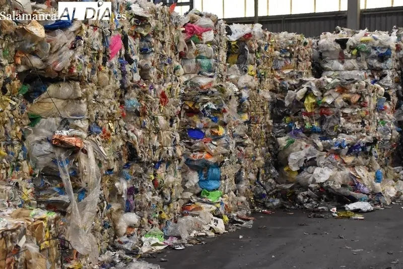 Planta de selección de envases de Salamanca, gestionada por Ecoembes y que recibe cada mes 250 toneladas de material. Foto de Vanesa Martins