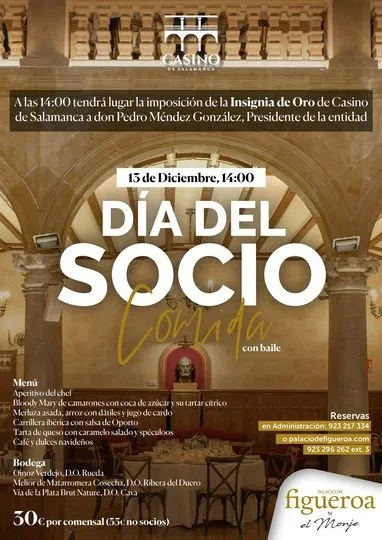 Esta es la programación del Casino de Salamanca para el mes de diciembre