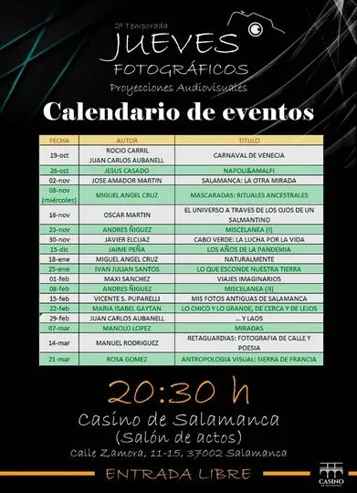 Esta es la programación del Casino de Salamanca para el mes de diciembre
