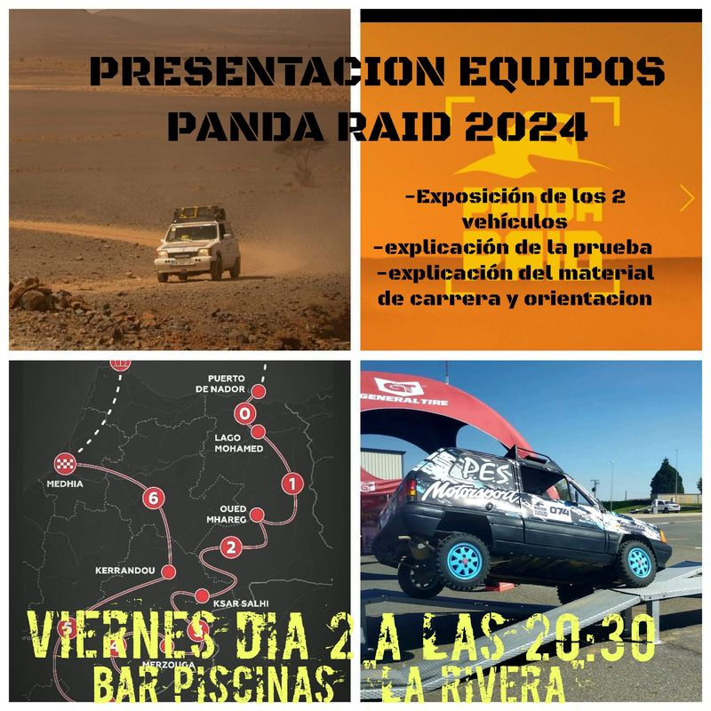 Exposición de coches de Santa Marta que participarán en la carrera Panda Raid en Marruecos