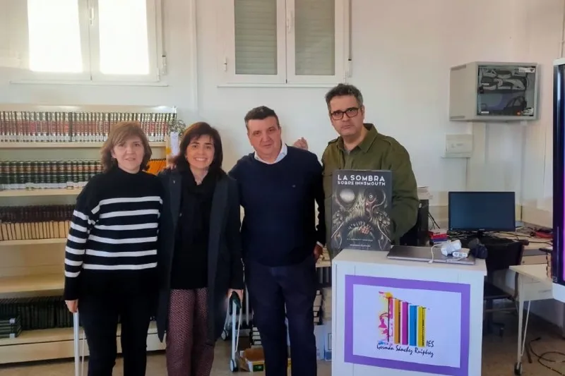 Tomas Hijo ofrecía una taller en el IES Germán Sánchez Ruipérez