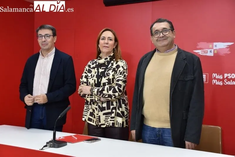 Procuradores del PSOE por Salamanca, Fernando Pablos, Rosa Rubio y Juan Luis Cepa | FOTO: Vanesa Martins 