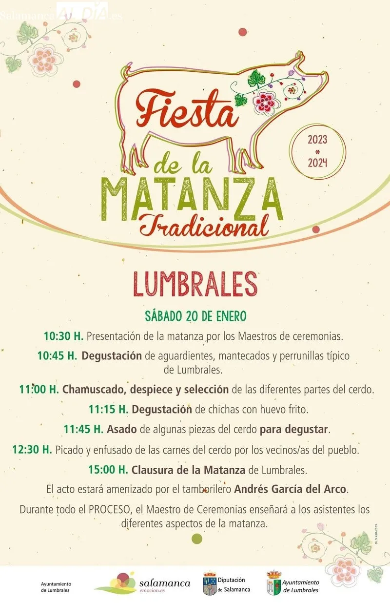 Jornada de matanza tradicional en la Plaza de Lumbrales en el año 2023