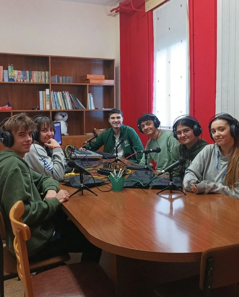Alumnado en el colegio Marista. 