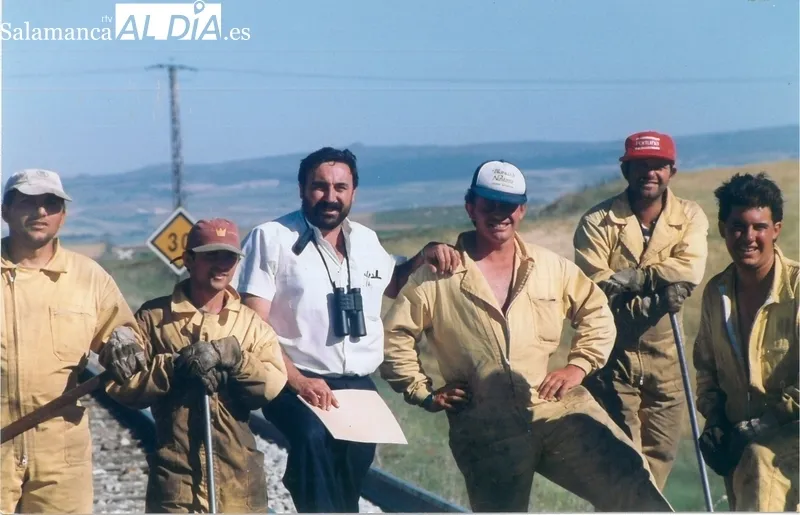 Junta a la cuadrilla de Vías y Obras cerca de la estación de Hinojosa de Duero