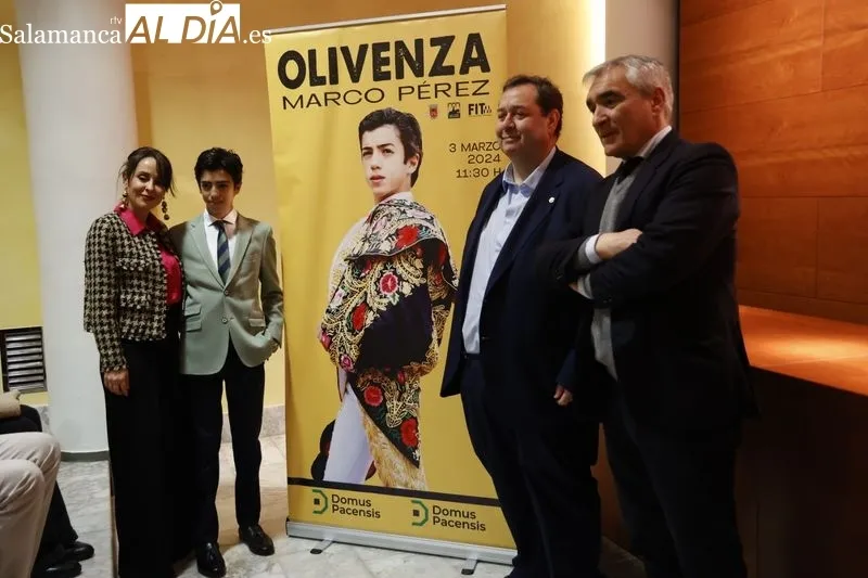 Marco Pérez, en el acto taurino celebrado en la Cámara de Comercio de Salmaanca, donde se ha presentado la Feria Taurina de Olivenza. Fotos: David Sañudo