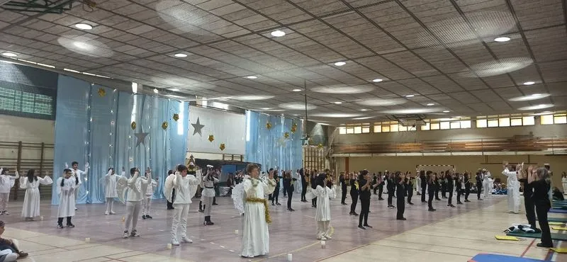 Alumnado en el colegio Marista. 