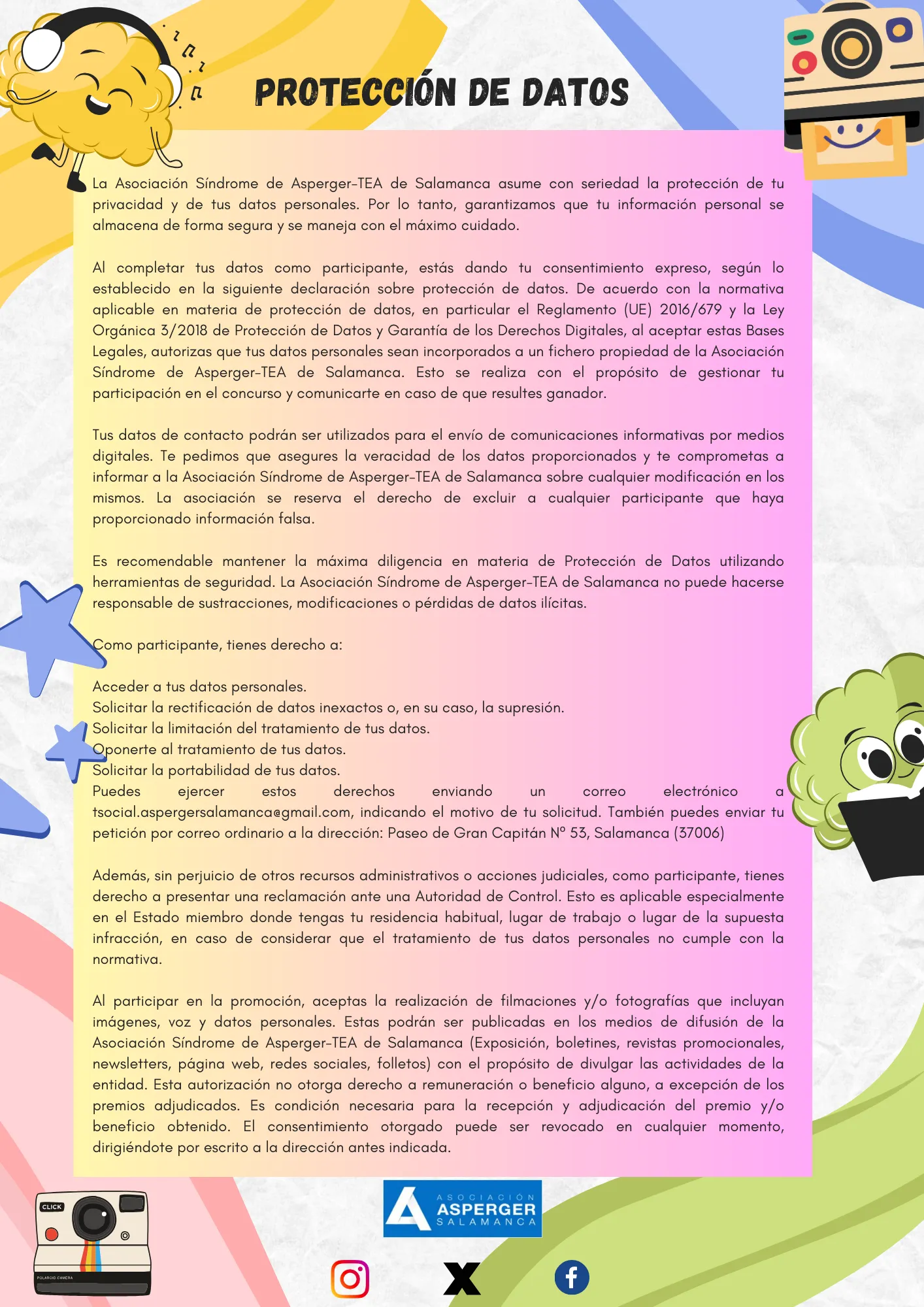 Concurso de fotografía, charlas o jornadas técnicas para concienciar sobre el Síndrome de Asperger-TEA de Salamanca