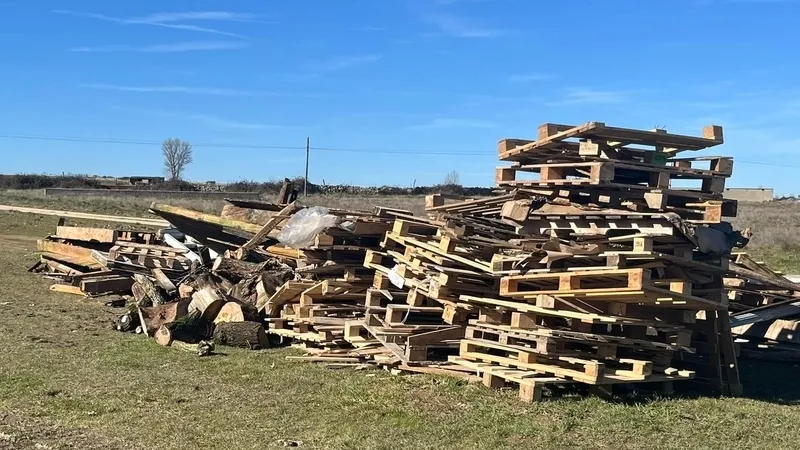 Tras la llamada desde el Ayuntamiento a través de las redes sociales, Varias empresas y particulares han colaborado aportando madera para hacer la hoguera de esta madrugada