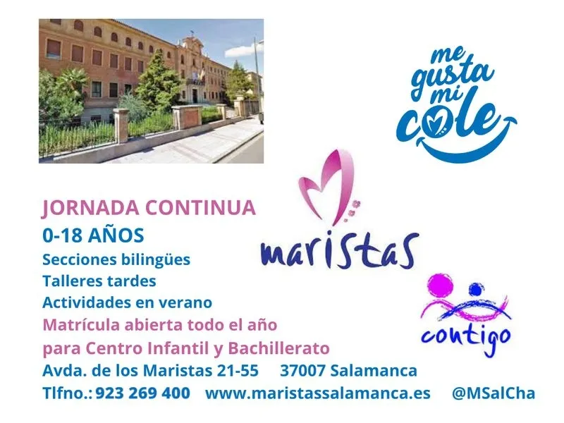 Alumnado en el colegio Marista. 