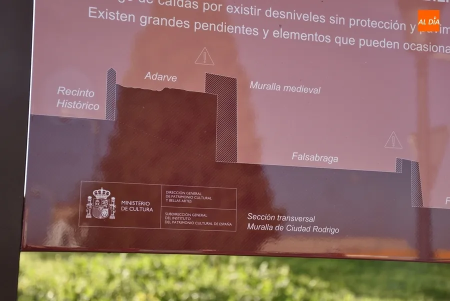 Foto 2 - El Ministerio instala carteles alertando del peligro de la muralla y su entorno