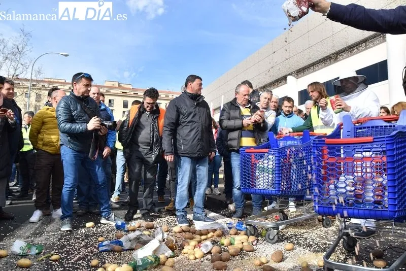 Los tractores vuelven a Salamanca para tomar la zona de Carrefour | FOTOS: Vanesa Martins 