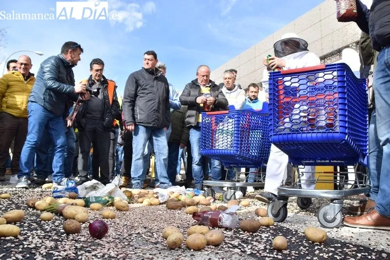 Los tractores vuelven a Salamanca para tomar la zona de Carrefour | FOTOS: Vanesa Martins 