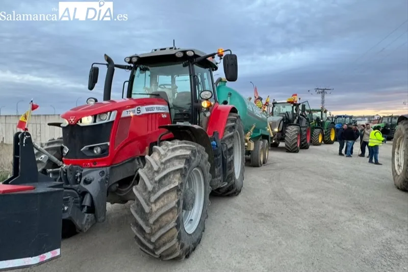 Agricultores de la comarca de Peñaranda participan este jueves en la gran tractorada de protesta