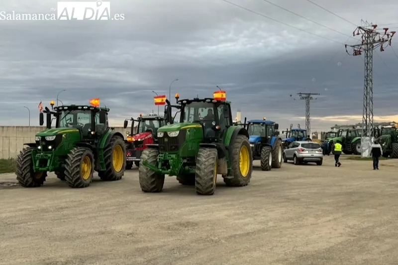 Agricultores de la comarca de Peñaranda participan este jueves en la gran tractorada de protesta