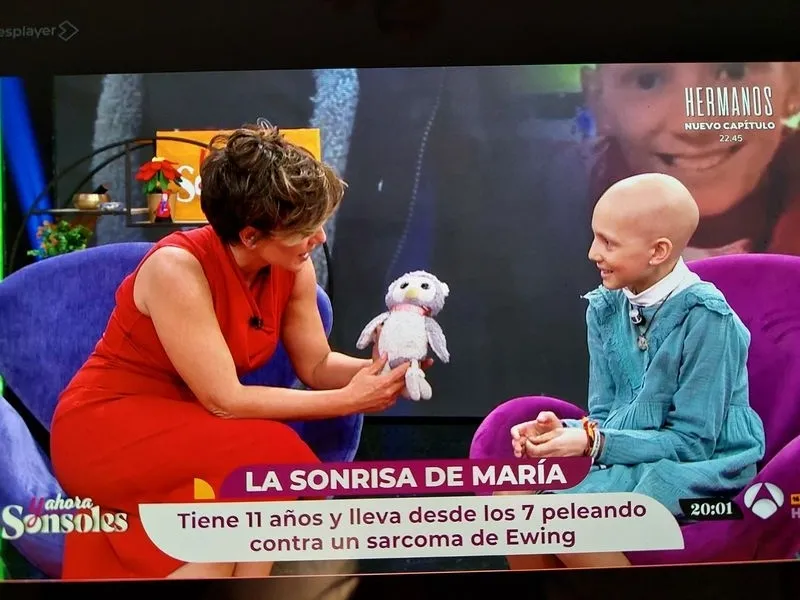 María, la princesa futbolera guerrera, en el plató de Ahora Sonsoles.