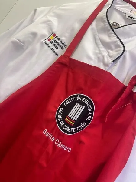 Sarita Cámara, la cocinera salmantina durante uno de los entrenamientos previos 