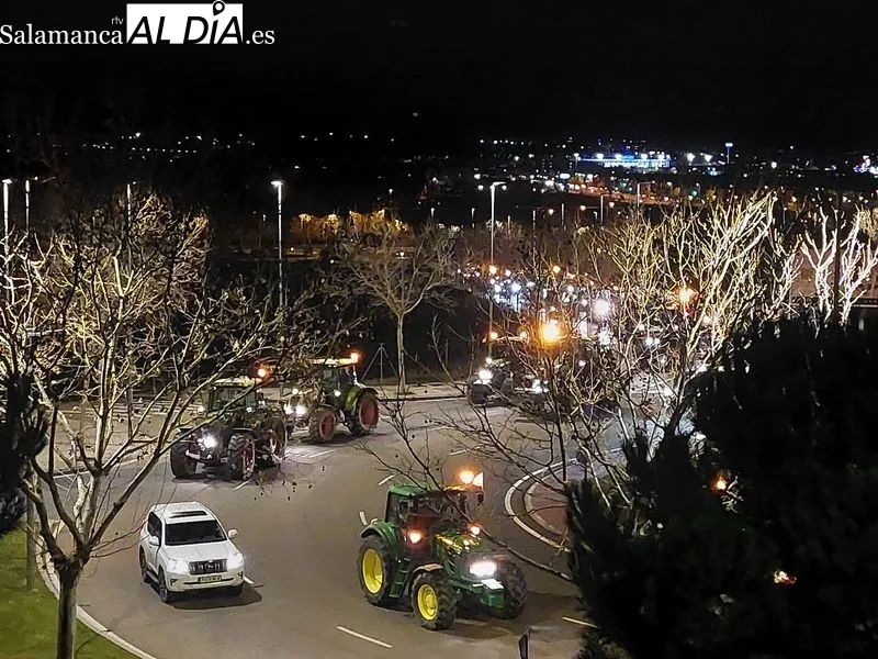 Tractores en la avenida Fernando III EL Santo.