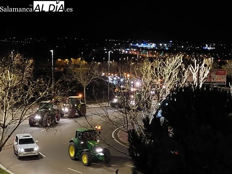 Tractores en la avenida Fernando III EL Santo.