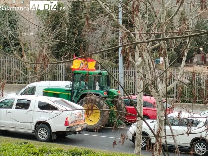 tractores por la Avenida Vicente del Bosque esta tarde