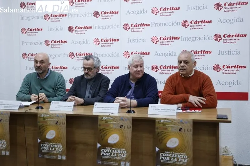 Presentación del Concierto por la Paz en la sede de Cáritas Salamanca. Foto de David Sañudo