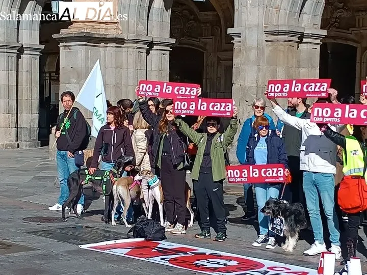 Salamanca se manifiesta contra la caza con perros | FOTOS: César García 