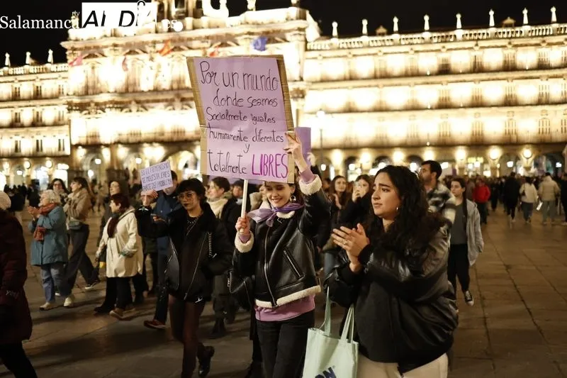 Manifestación convocada por el Movimiento Feminista de Salamanca por las calles de la capital salmantina. Fotos: David Sañudo