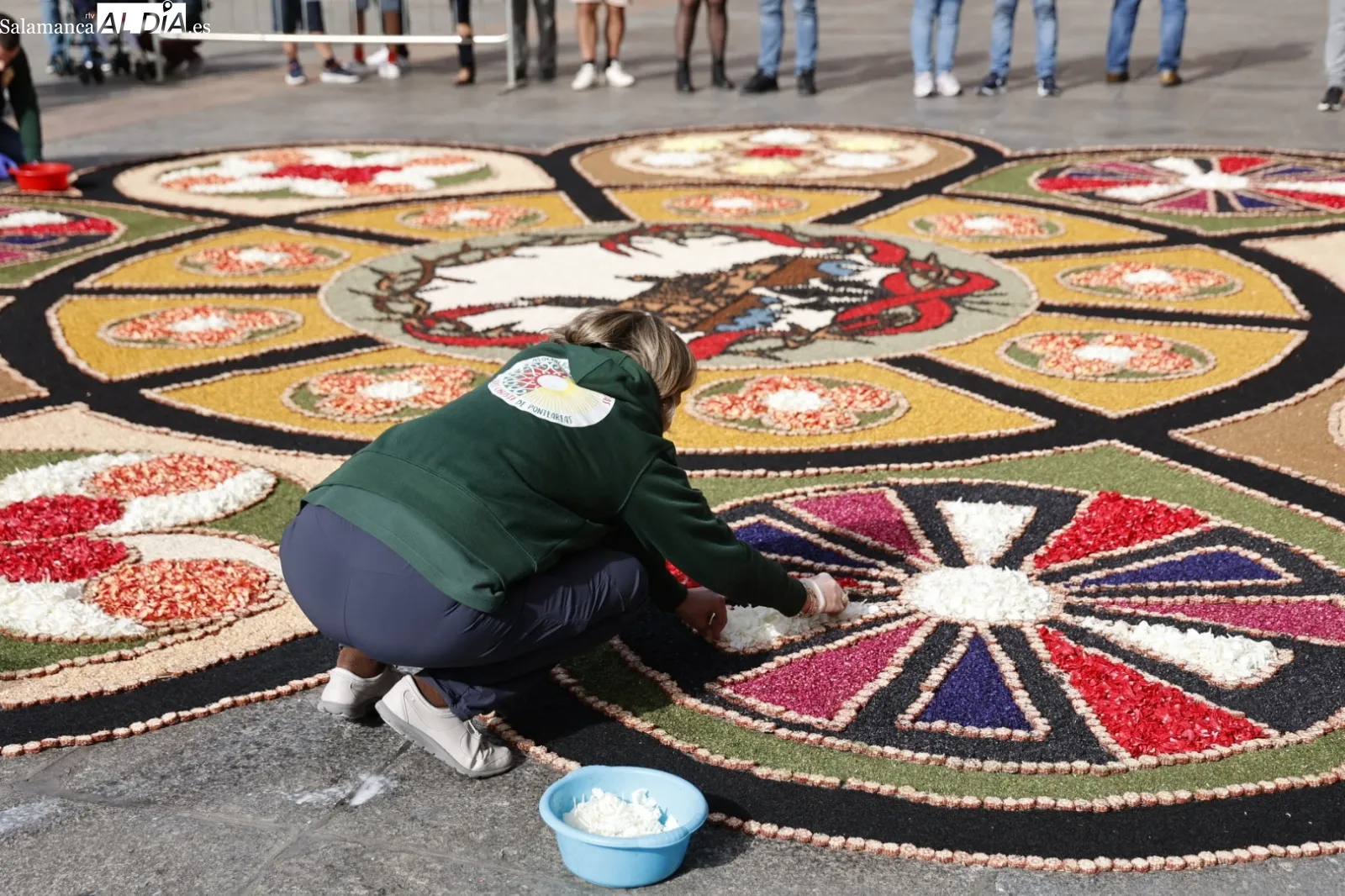 Alfombra de flores en la Plaza Mayor. Fotos: David Sañudo.
